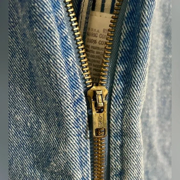 Vintage 1980’s Denim OSFA Zippered Poncho made in USA - Picture 6 of 12